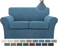 Turquoize 3 Piece Sofa Covers for 2 Cushion Loveseat - Durable Dusty