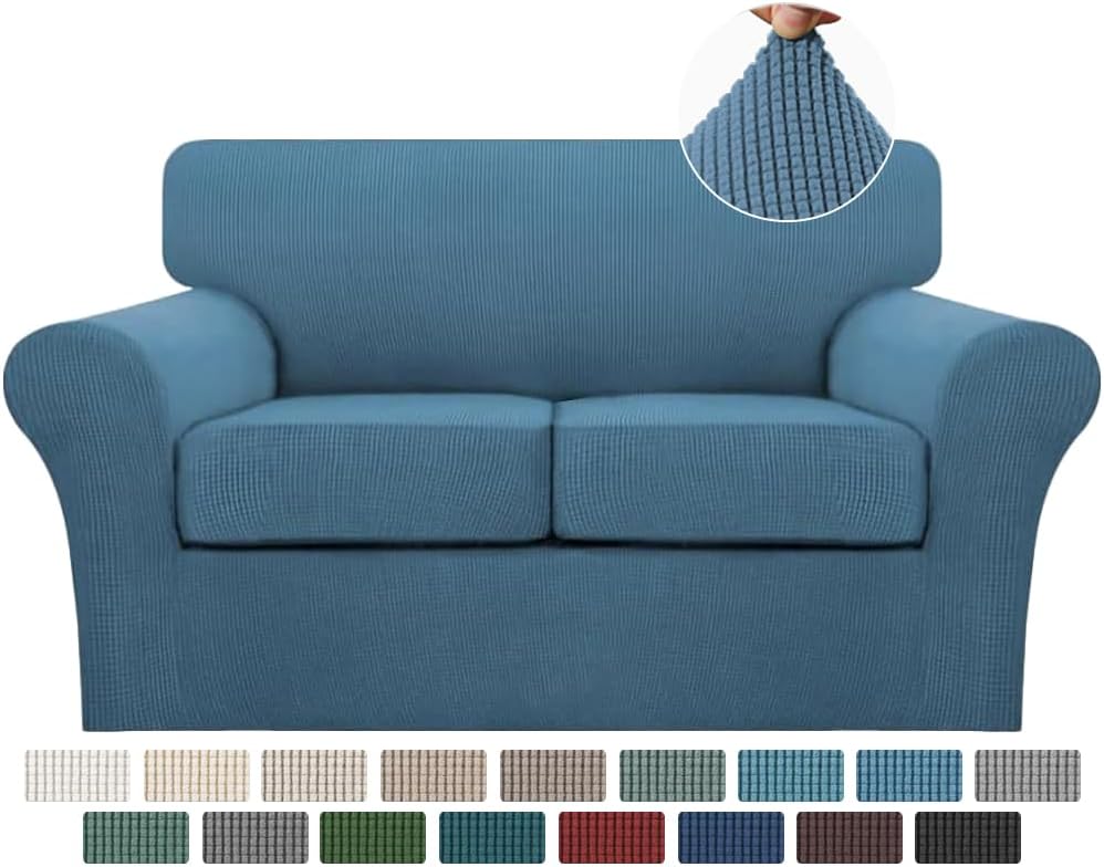Turquoize 3 Piece Sofa Covers for Loveseat - Dusty Blue Style
