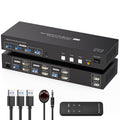 HDMI KVM Switch 2 Monitors 3 Computers - Dual 4K60Hz Control