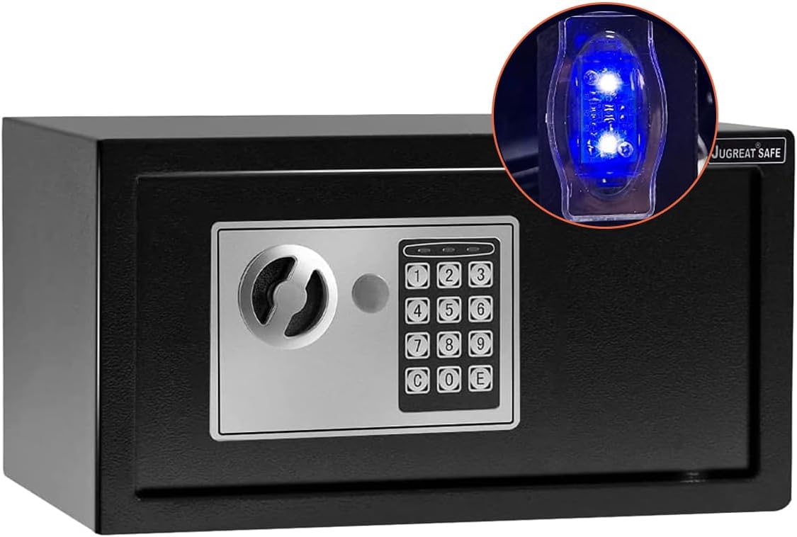 JUGREAT Safe Box with Sensor Light for Home Office Security