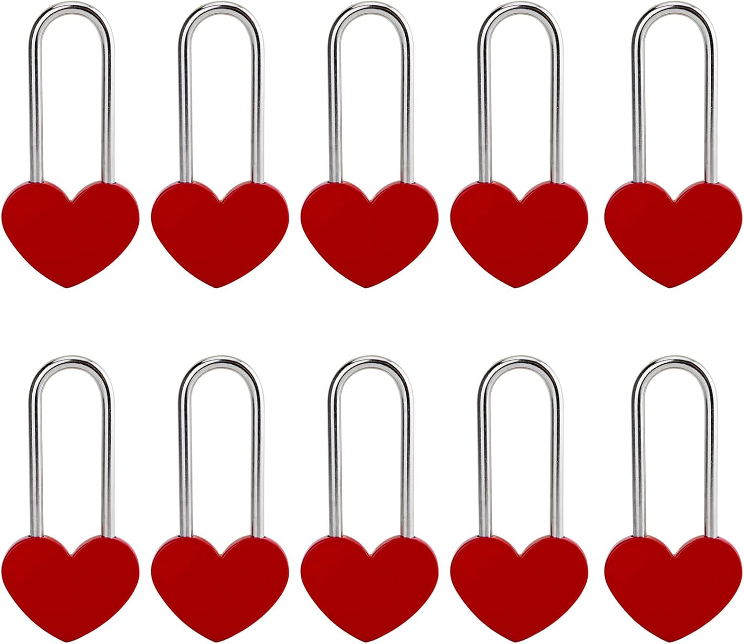 10PCS 3.5in Love Lock Heart Padlock for Lovers and Weddings