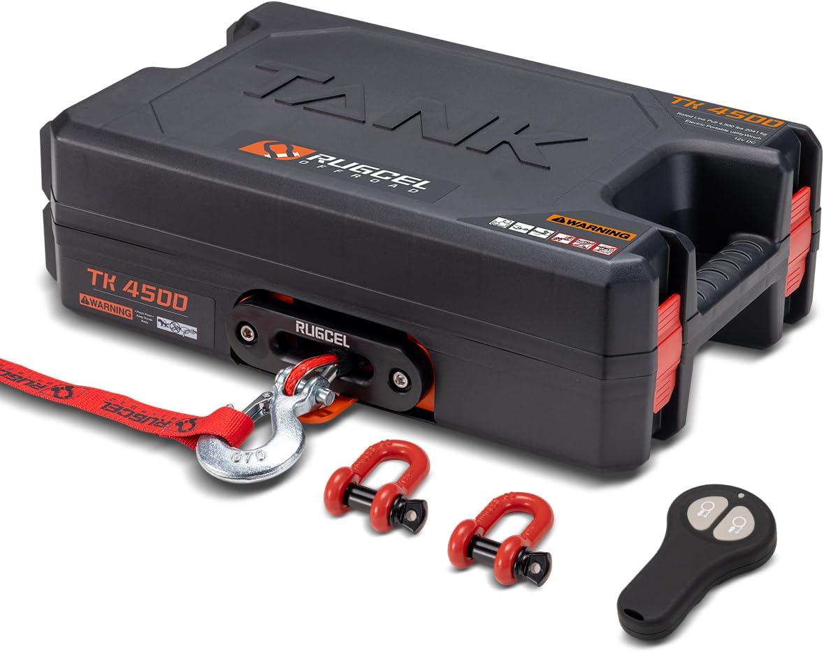 RUGCEL WINCH 12V DC Electric Portable Utility Winch for All Needs