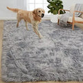 Gorilla Grip Fluffy Faux Fur Rug 5x8 - Ultra Soft 2in Pile Gray