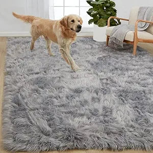 Gorilla Grip Fluffy Faux Fur Rug, 5x8, Soft and Durable