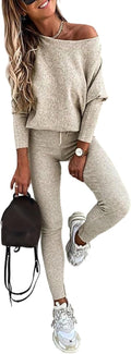 Womens CHICME 2 Piece Knit Lounge Set - Cozy Long Sleeve Tracksuit