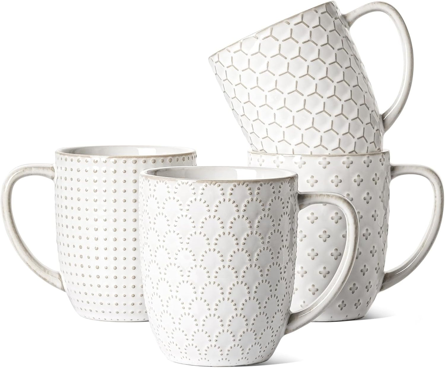 LE TAUCI 16 oz Coffee Mugs Set of 4 for Latte and Tea