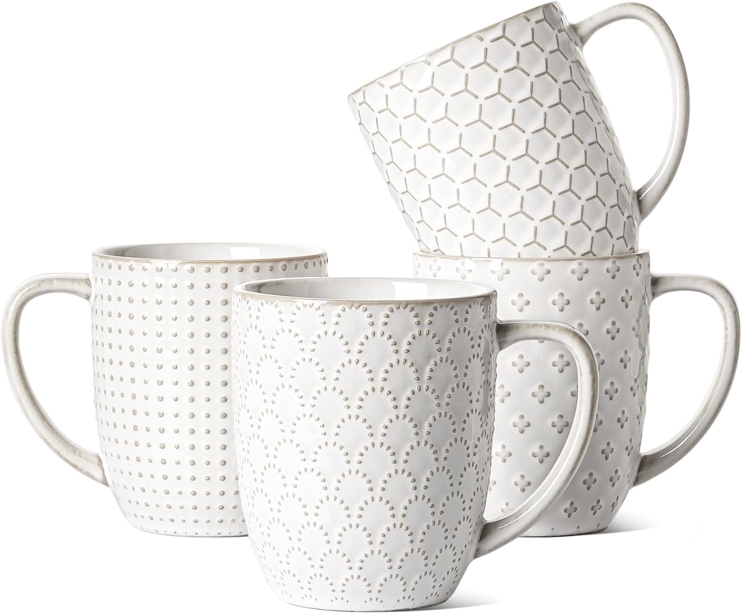 LE TAUCI 16 oz Coffee Mugs Set of 4 for Latte and Tea