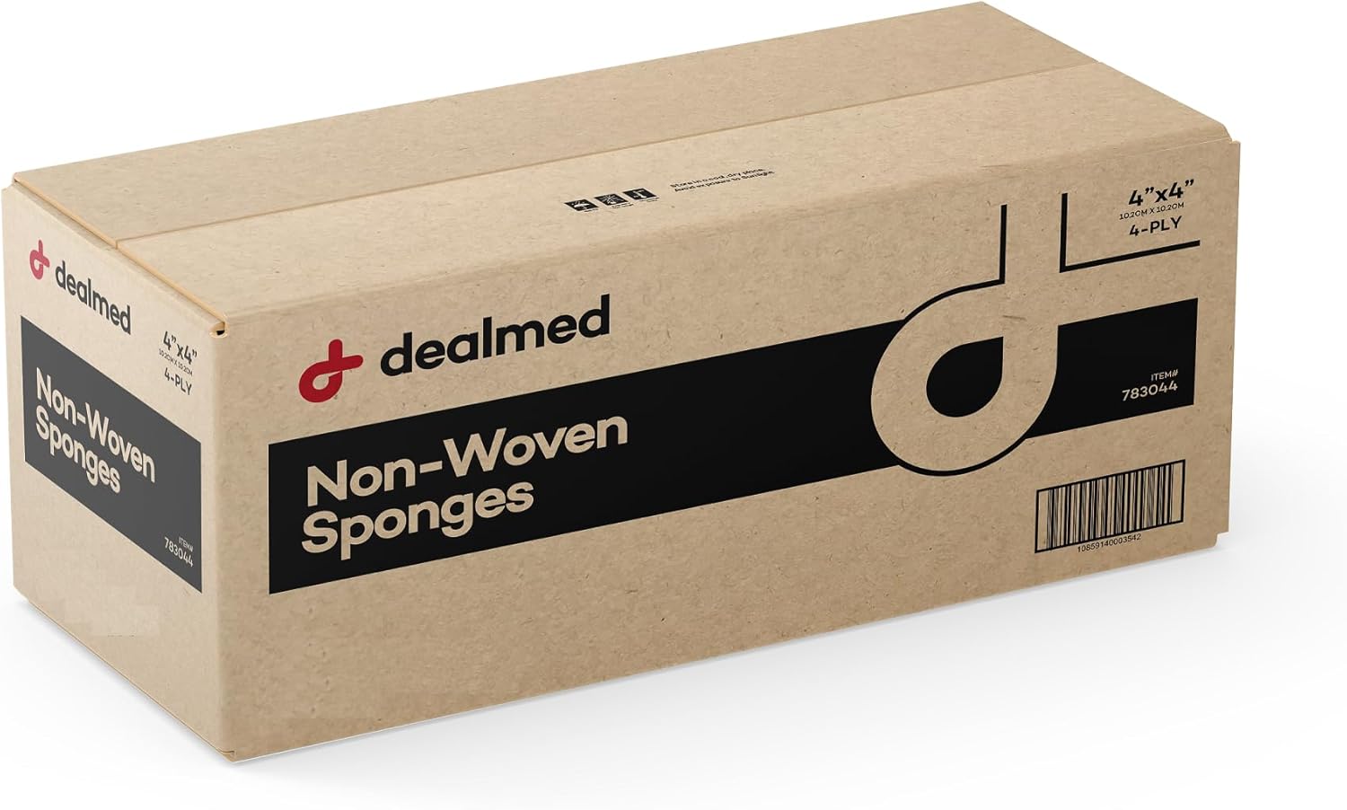 Dealmed Non-Woven Gauze Sponges - 4-Ply, 4in x 4in for Wound Care