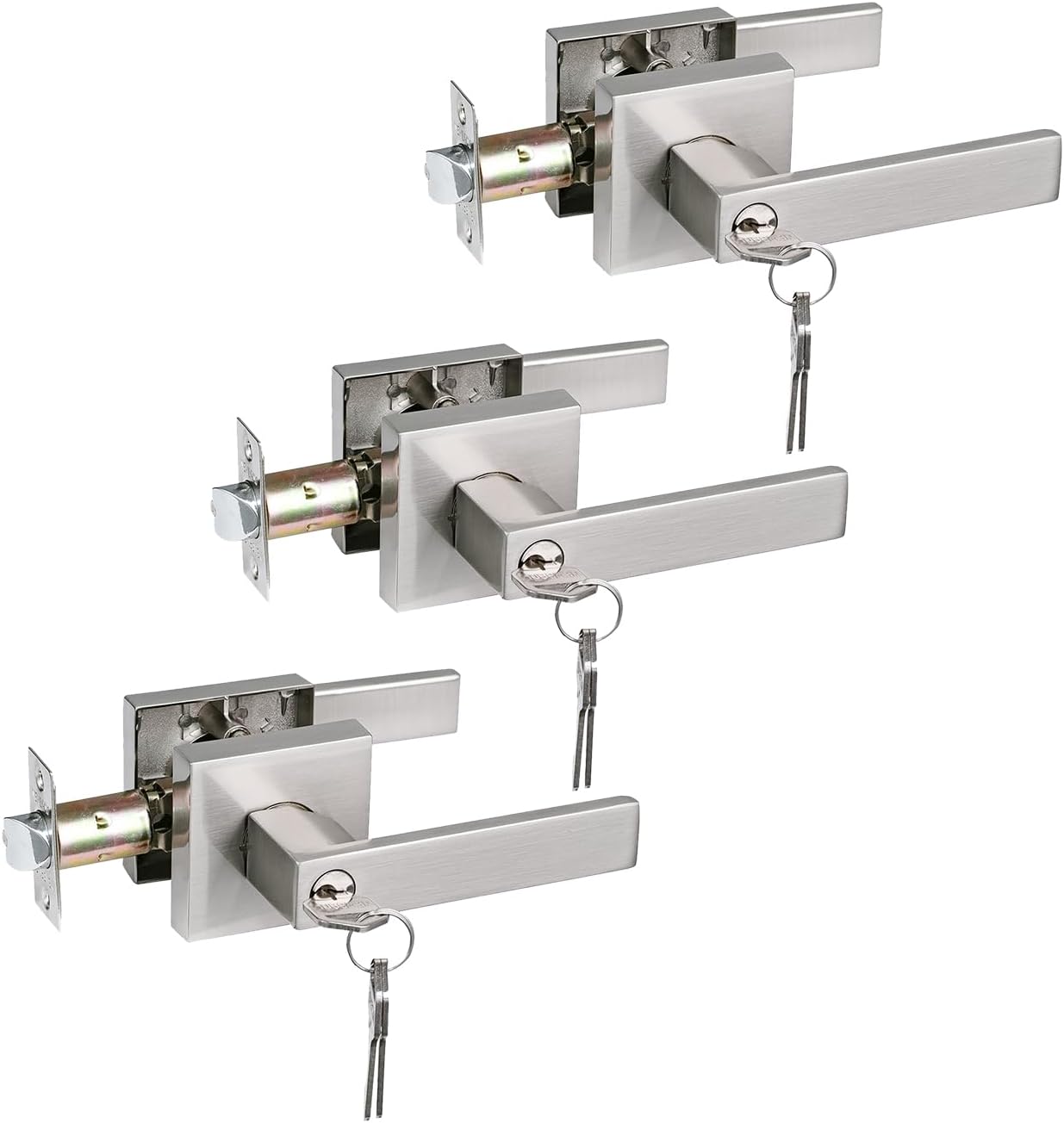 Keyed Entry Lever Lock for Exterior and Front Door - Heavy Duty