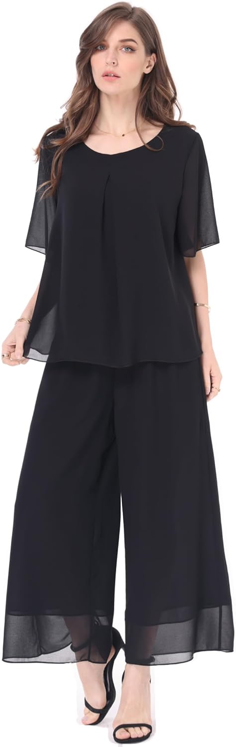 Women's 2 Piece Chiffon Sets Outfits for Summer Casual Style