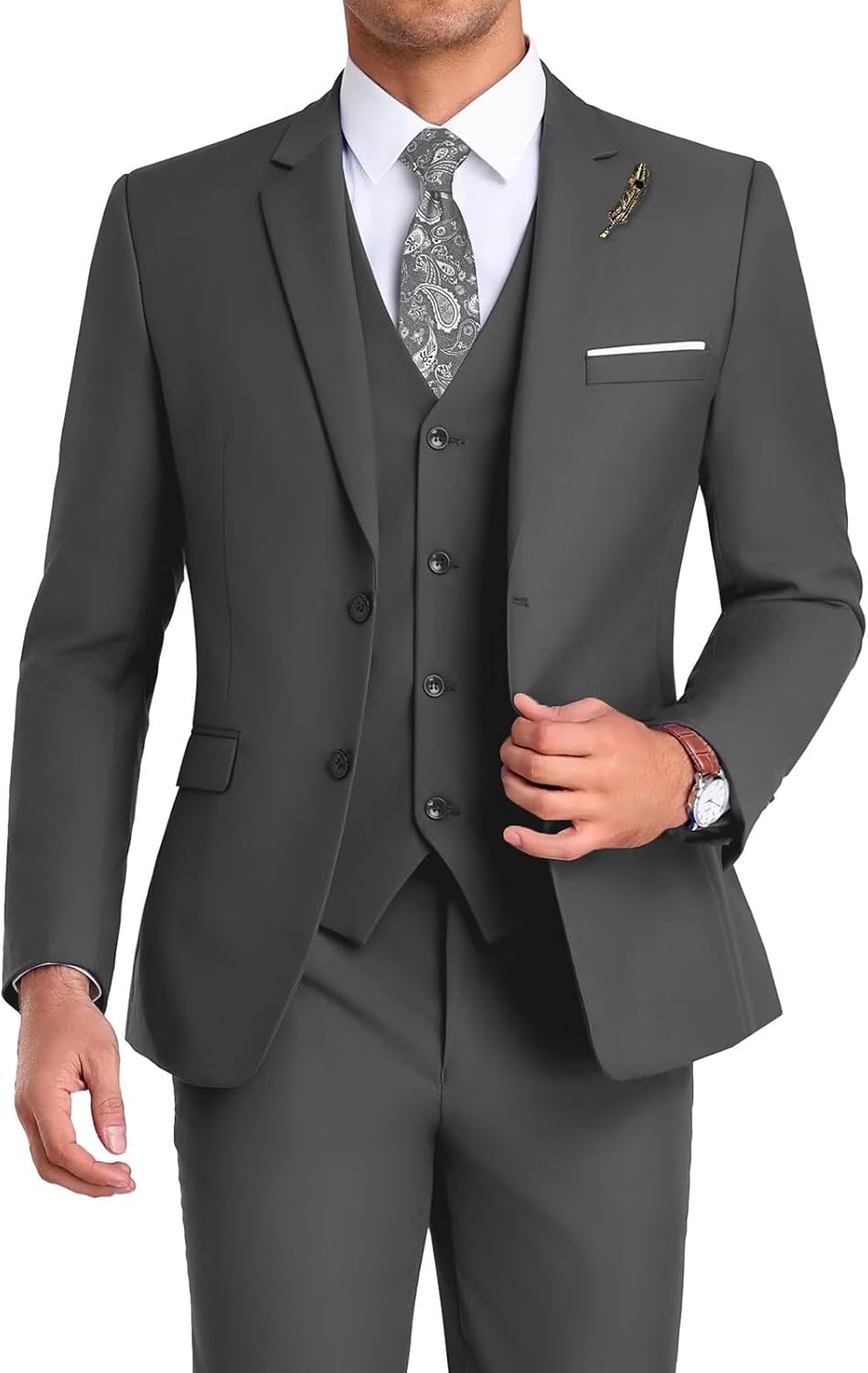 High-End Slim Fit 3 Piece Suit for Men - Stylish Groomsmen Attire