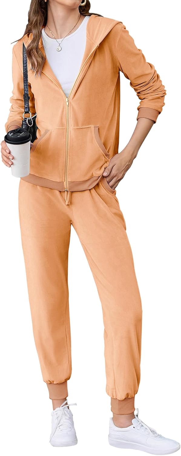 HOTOUCH Womens Casual Velour Tracksuit Set for Comfort and Style