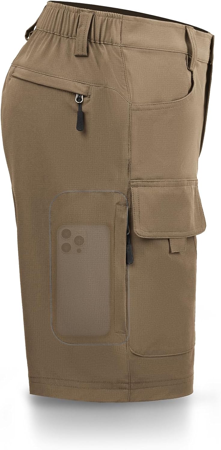 Hiauspor Men's Hiking Cargo Shorts for Tactical Fishing & Golf