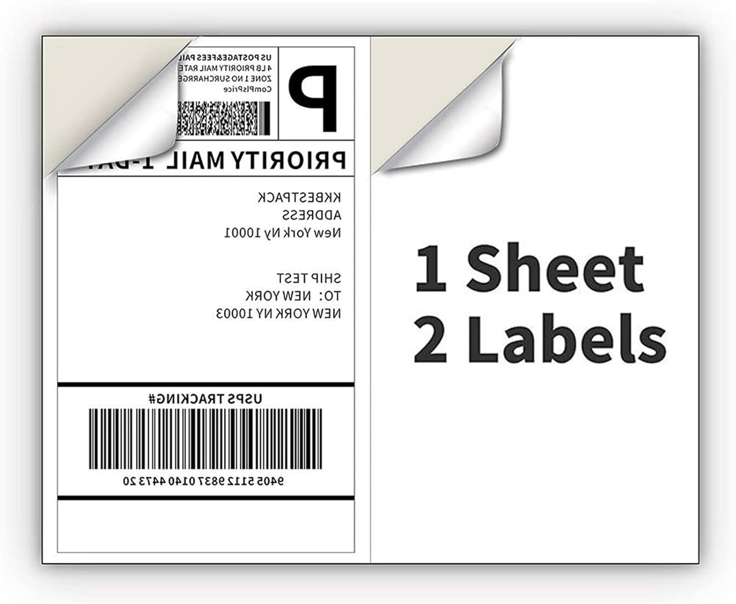 Coopaty Half Sheet Shipping Labels for Laser and Inkjet Printers