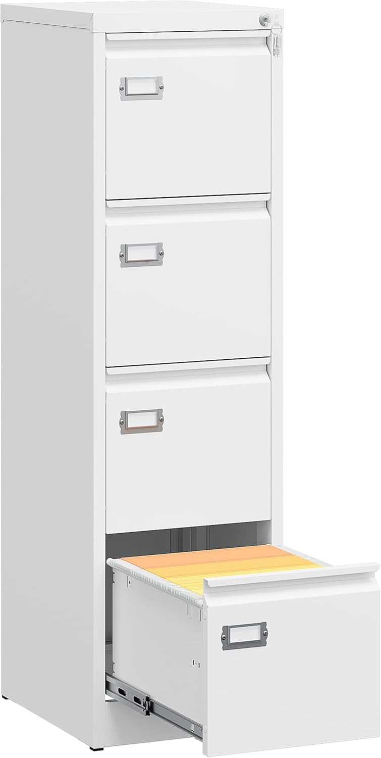 Secure and Stylish 4 Drawer File Cabinet for Home Office Use