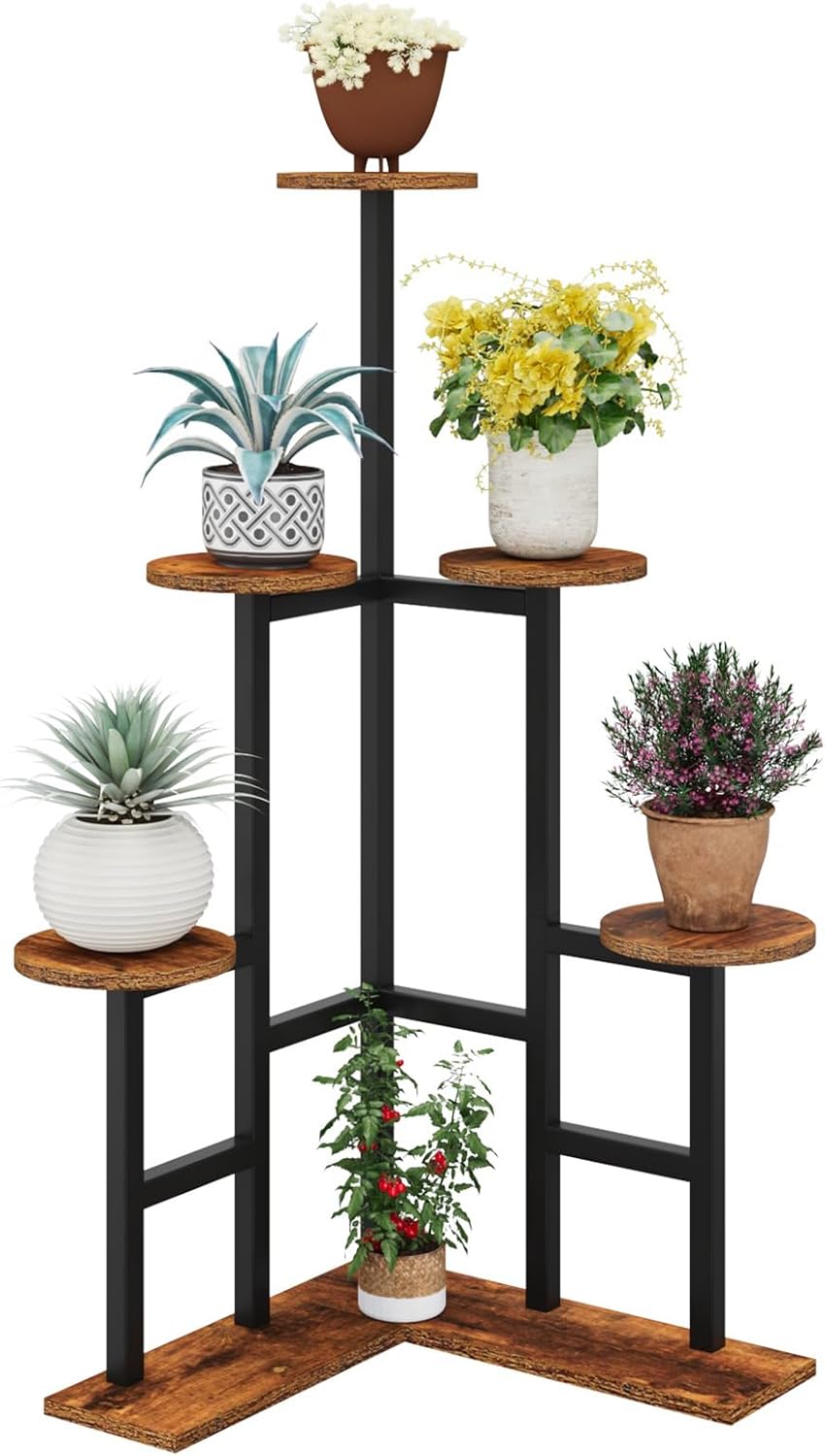 IBUYKE 6 Tier Plant Stand Indoor for Multiple Plants Display