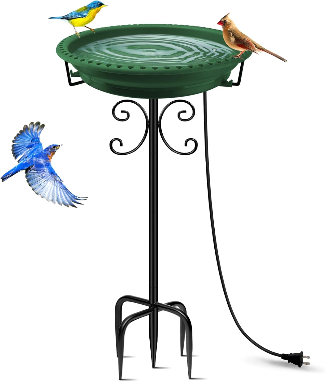 Daoeny Heated Bird Baths for Outdoors - 100W Thermostatic Control
