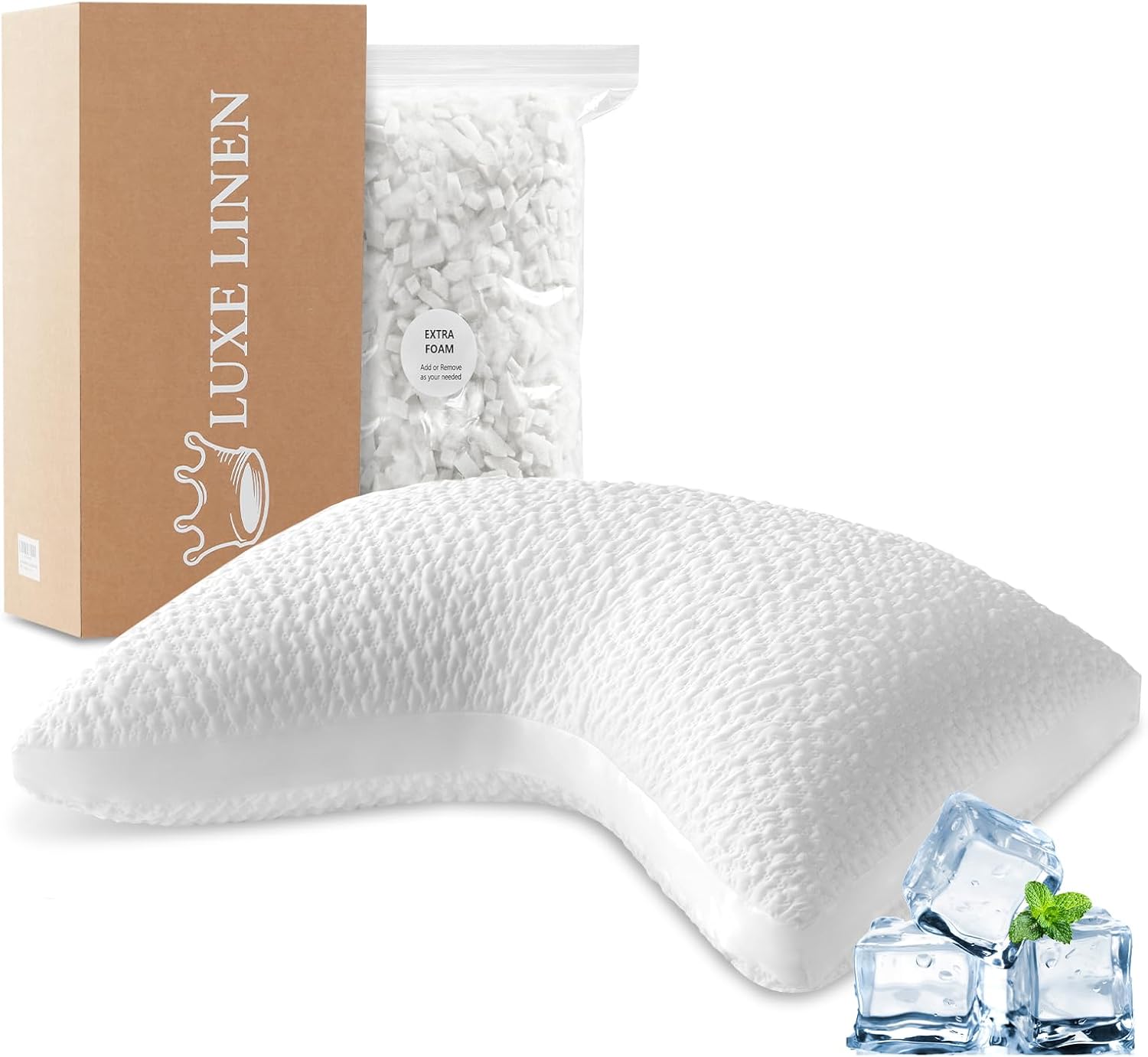 Side Sleeper Pillows for Adults with Adjustable Memory Foam