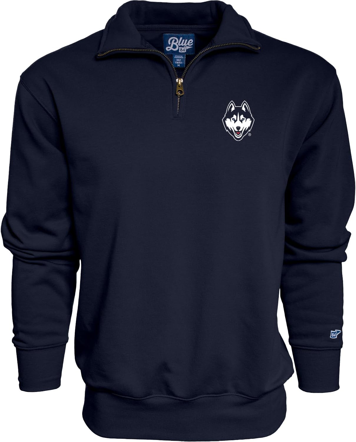 Connecticut Huskies Men's Quarter Zip Sweatshirt by Blue 84