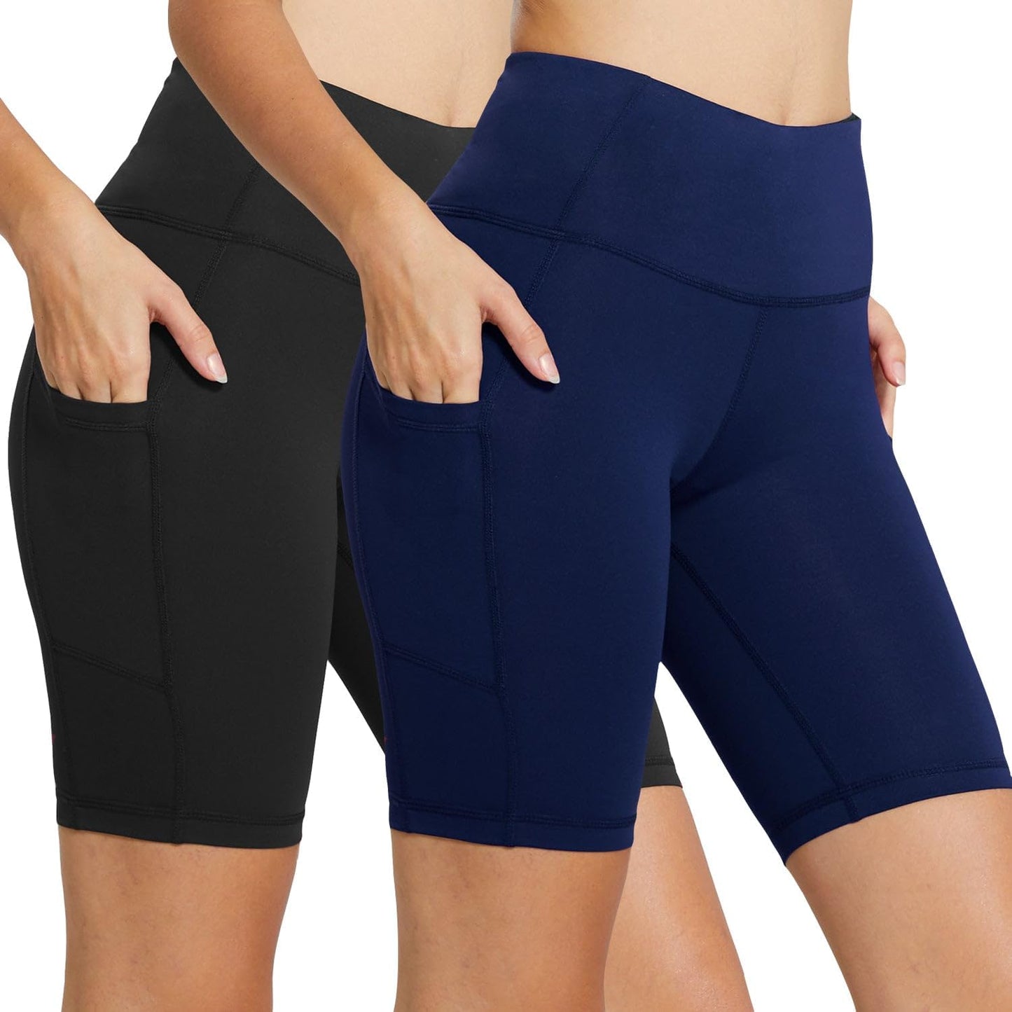 Baleaf Women's High Waist Biker Shorts for Yoga and Running