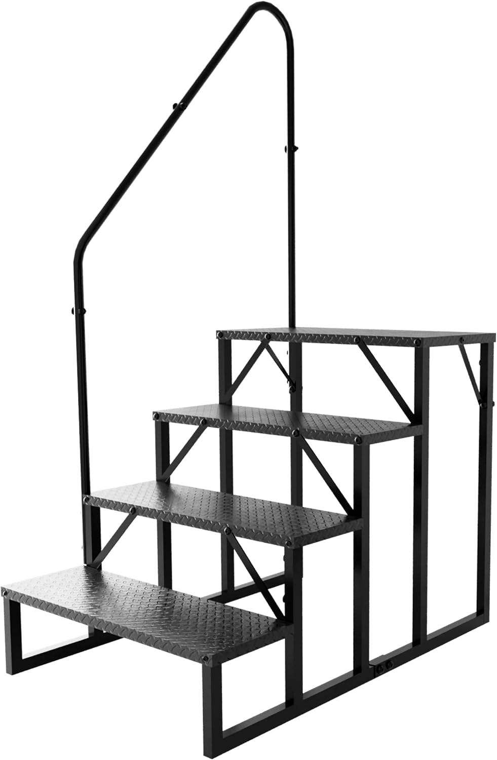 RV Steps with Handrail for Hot Tub and Outdoor Use