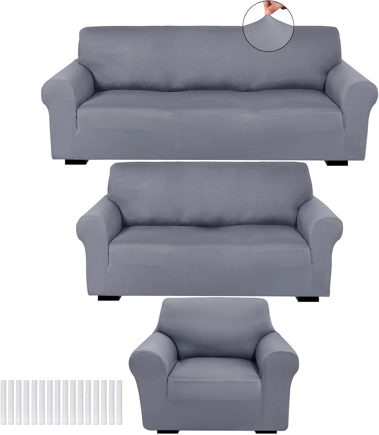 Peryiter 3 Pcs Slipcover Set for Couch Furniture Protection