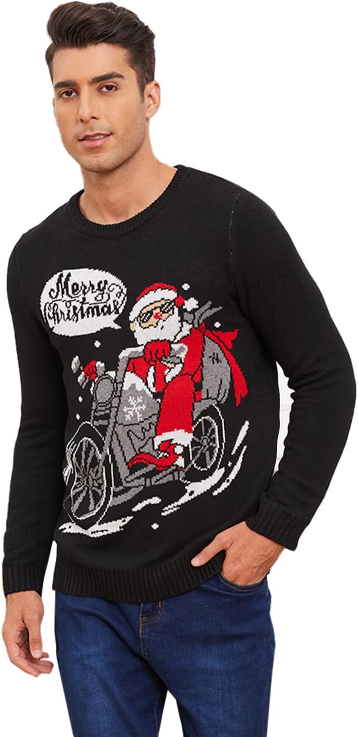 Funny Santa Xmas Crew Neck Sweater for Men - VENTELAN Style