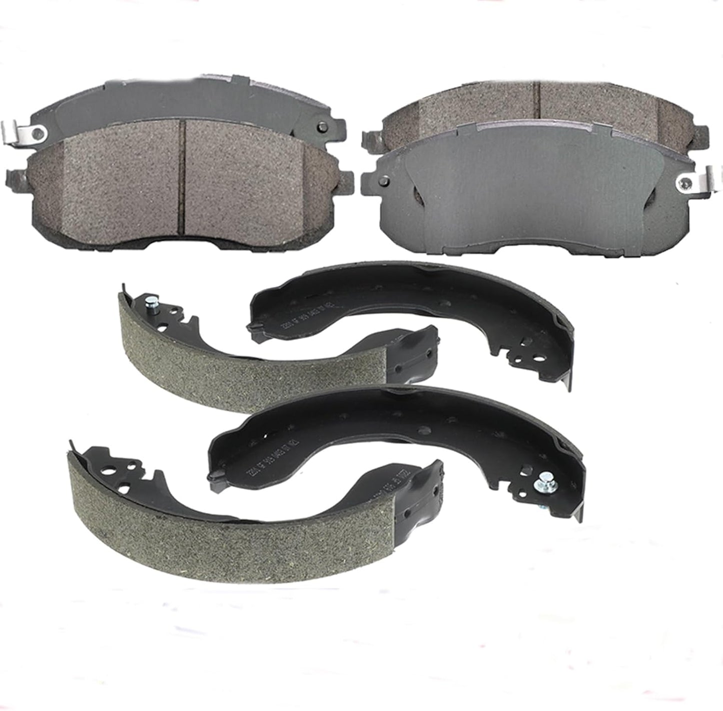 Replacement Front Ceramic Brake Pads & Rear Shoes for Nissan