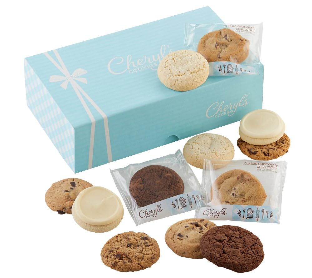 Cheryl's Cookies Gift Baskets with 12 Assorted Gourmet Cookies