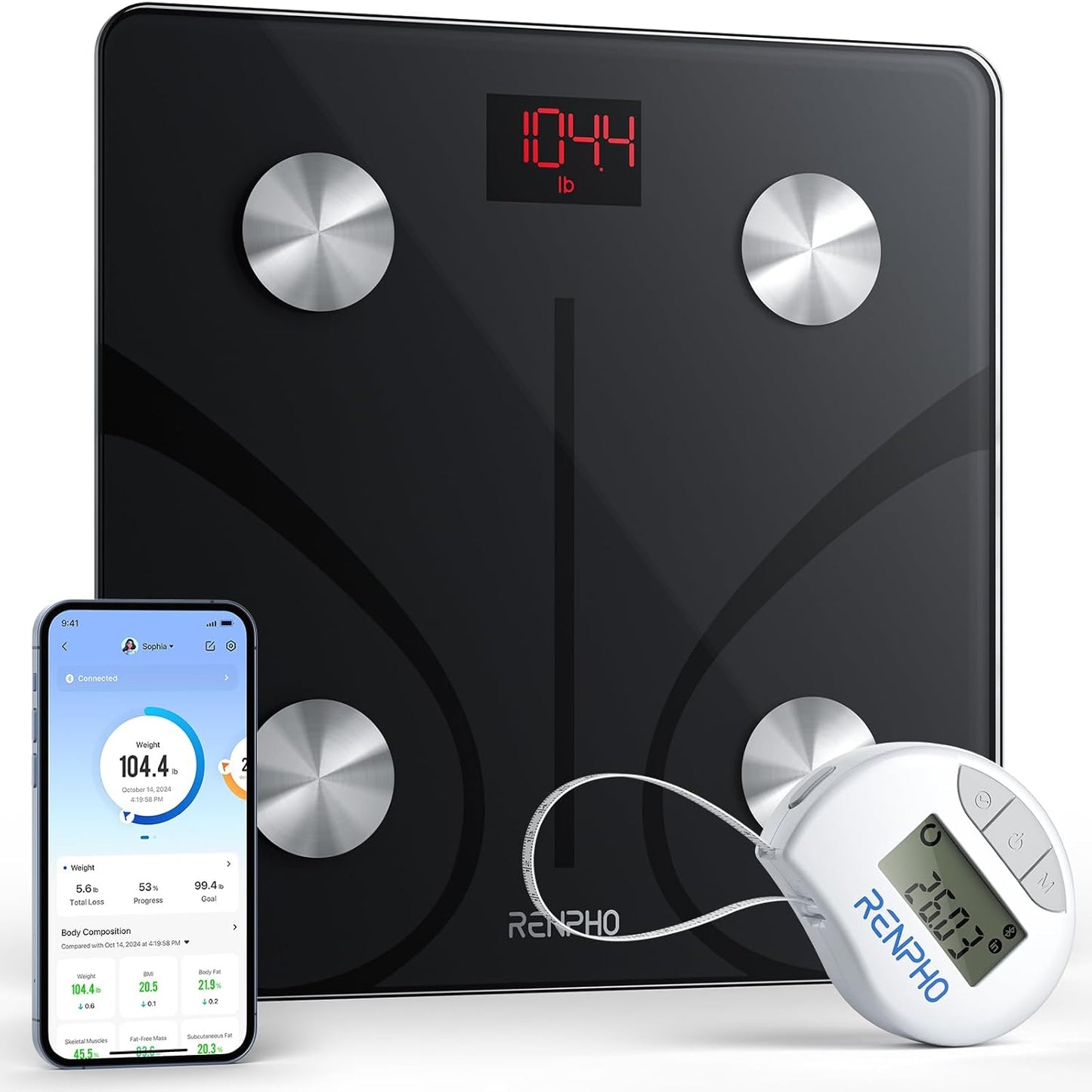 RENPHO Smart Scale and Tape Measure for Accurate Body Metrics