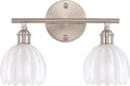Bathroom Light Fixtures with White Tulip Glass Shade for Elegance