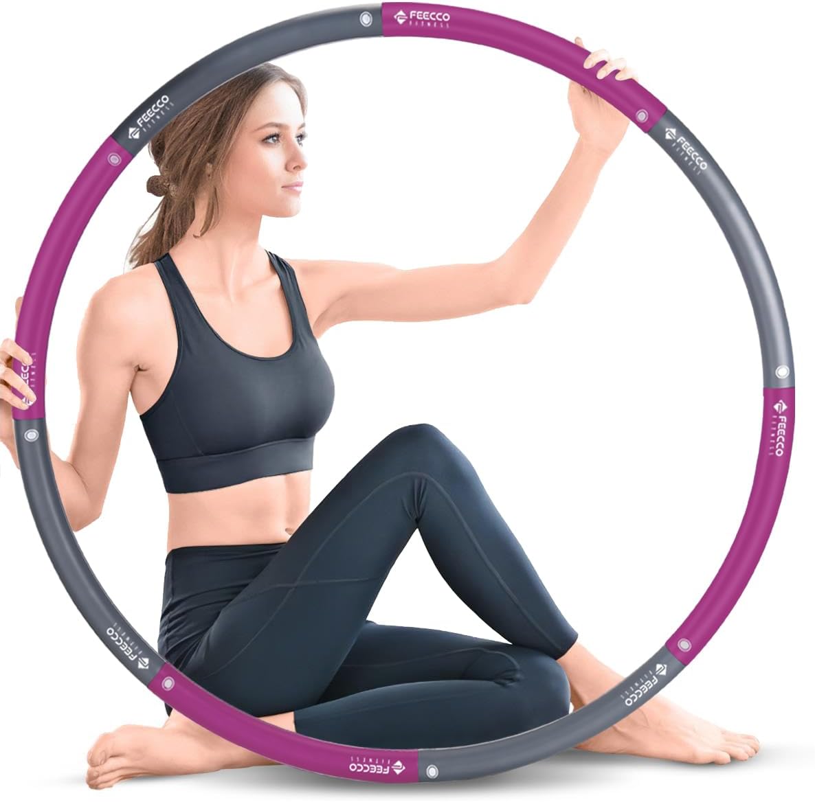 FEECCO Weighted Fitness Hoop for Effective Weight Loss Workouts