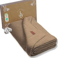 100% Organic Cotton Baby Knitted Blanket - Pre-Washed Mocha Meringue