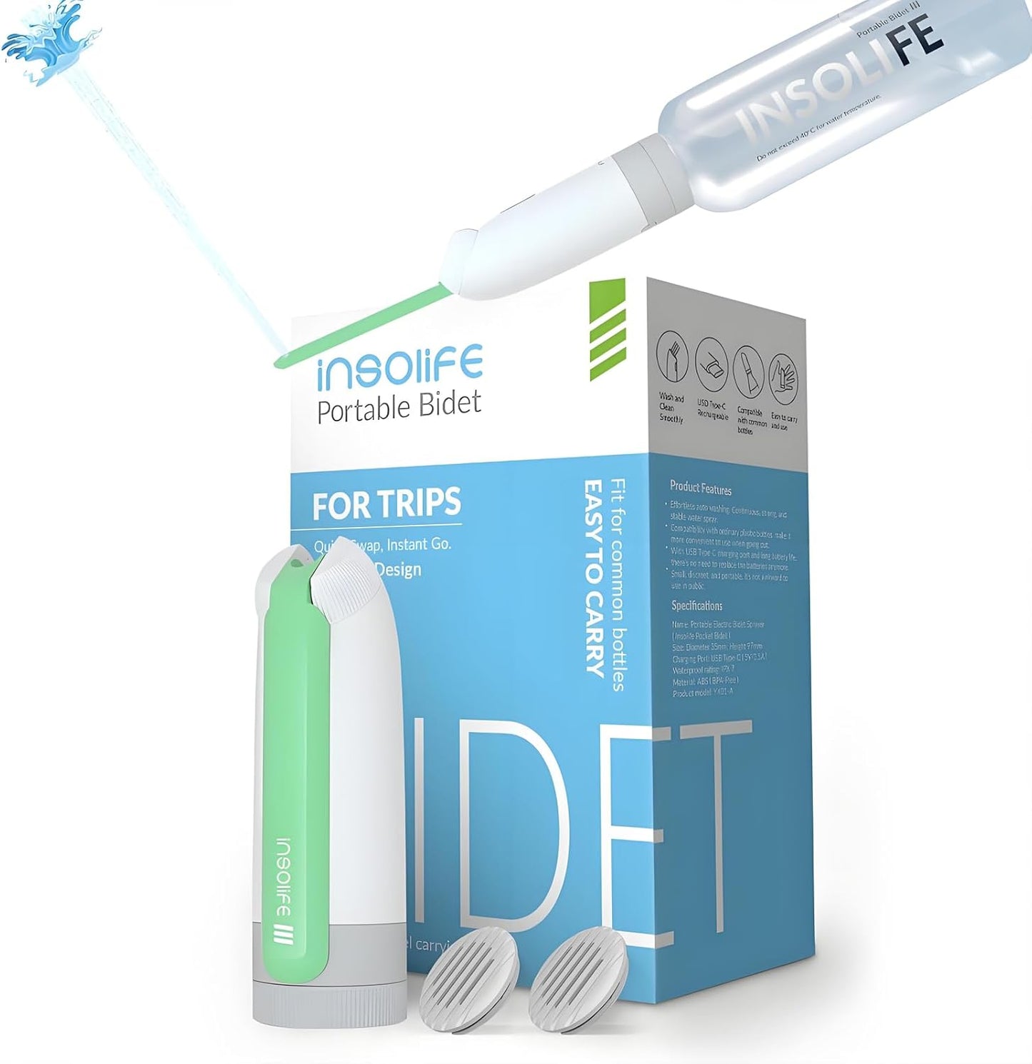 Portable Bidet for Travel | High Pressure & Rechargeable Design