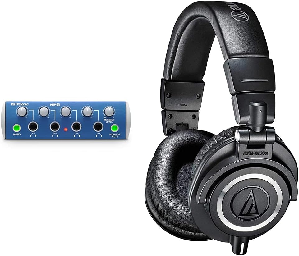 PreSonus HP4 Headphone Amplifier and ATH-M50X Headphones Bundle