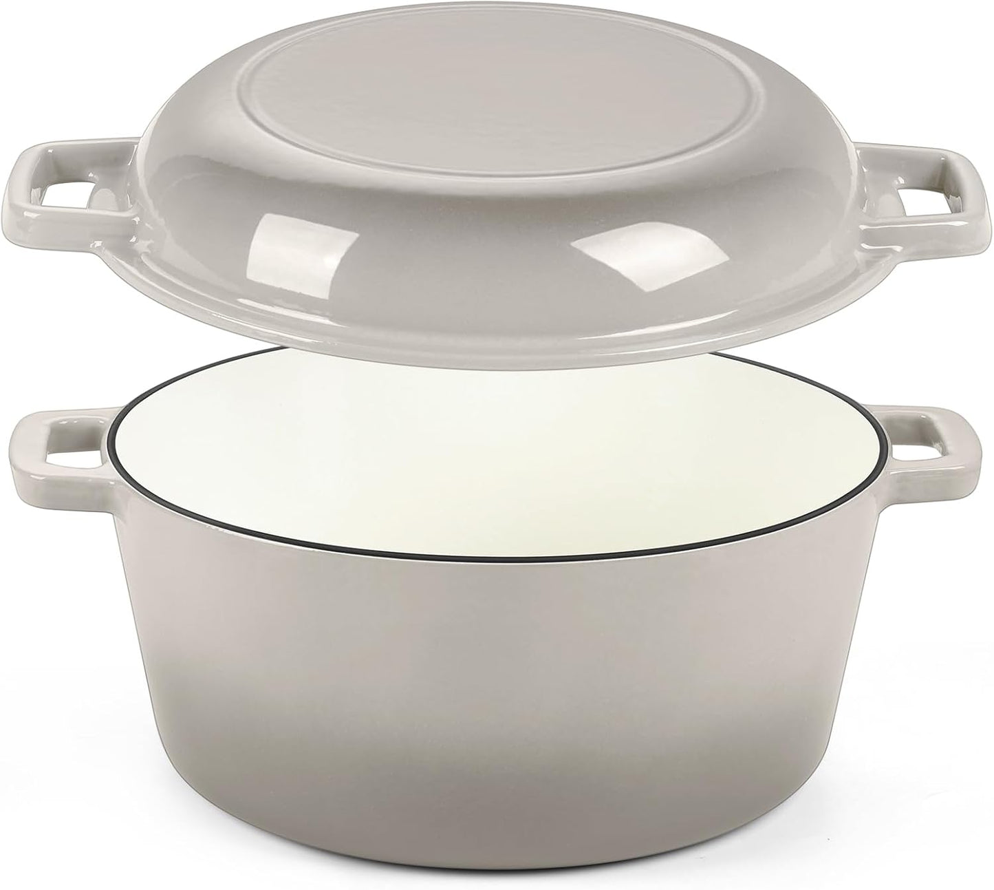 5Qt Dutch Oven Pot for Bread Baking - Versatile Cast Iron Set