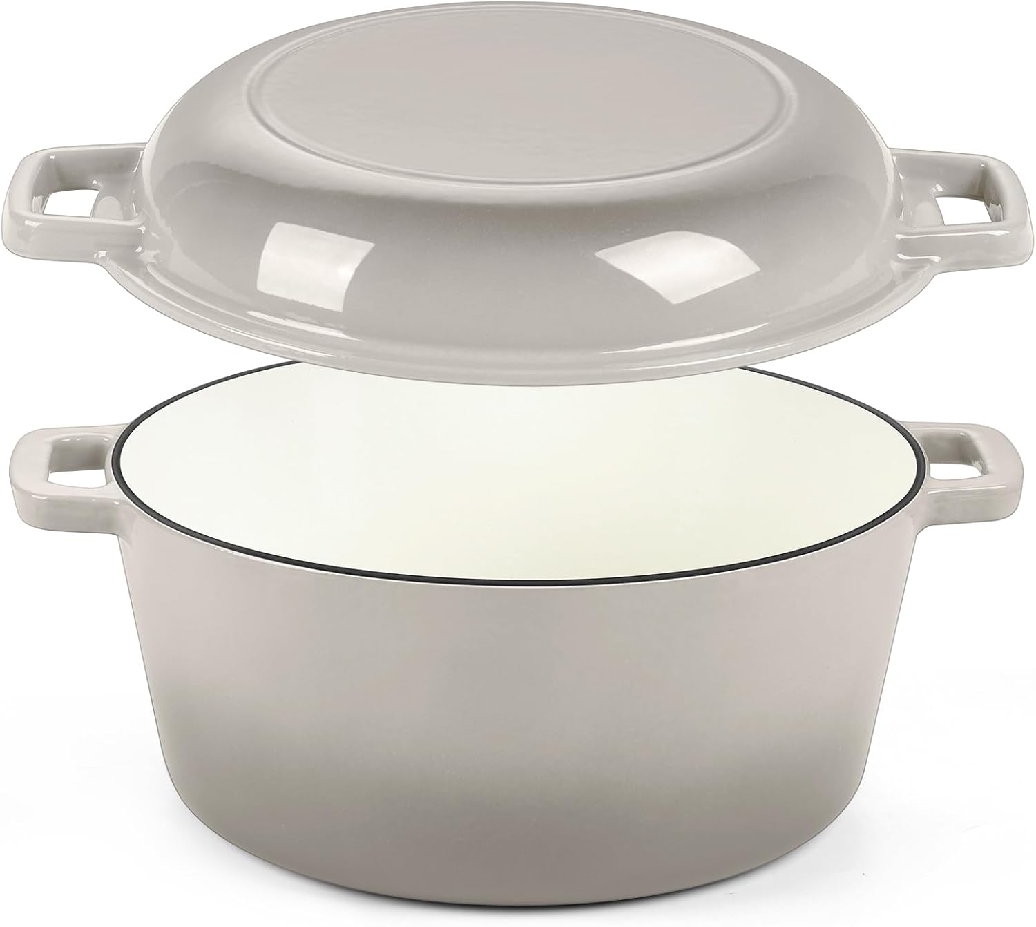 5Qt Dutch Oven Pot for Bread Baking - Versatile Cast Iron Set