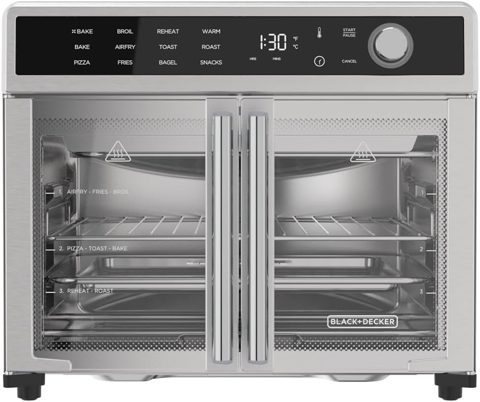 BLACK+DECKER 12-in-1 Air Fryer Oven: Fast Cooking Power