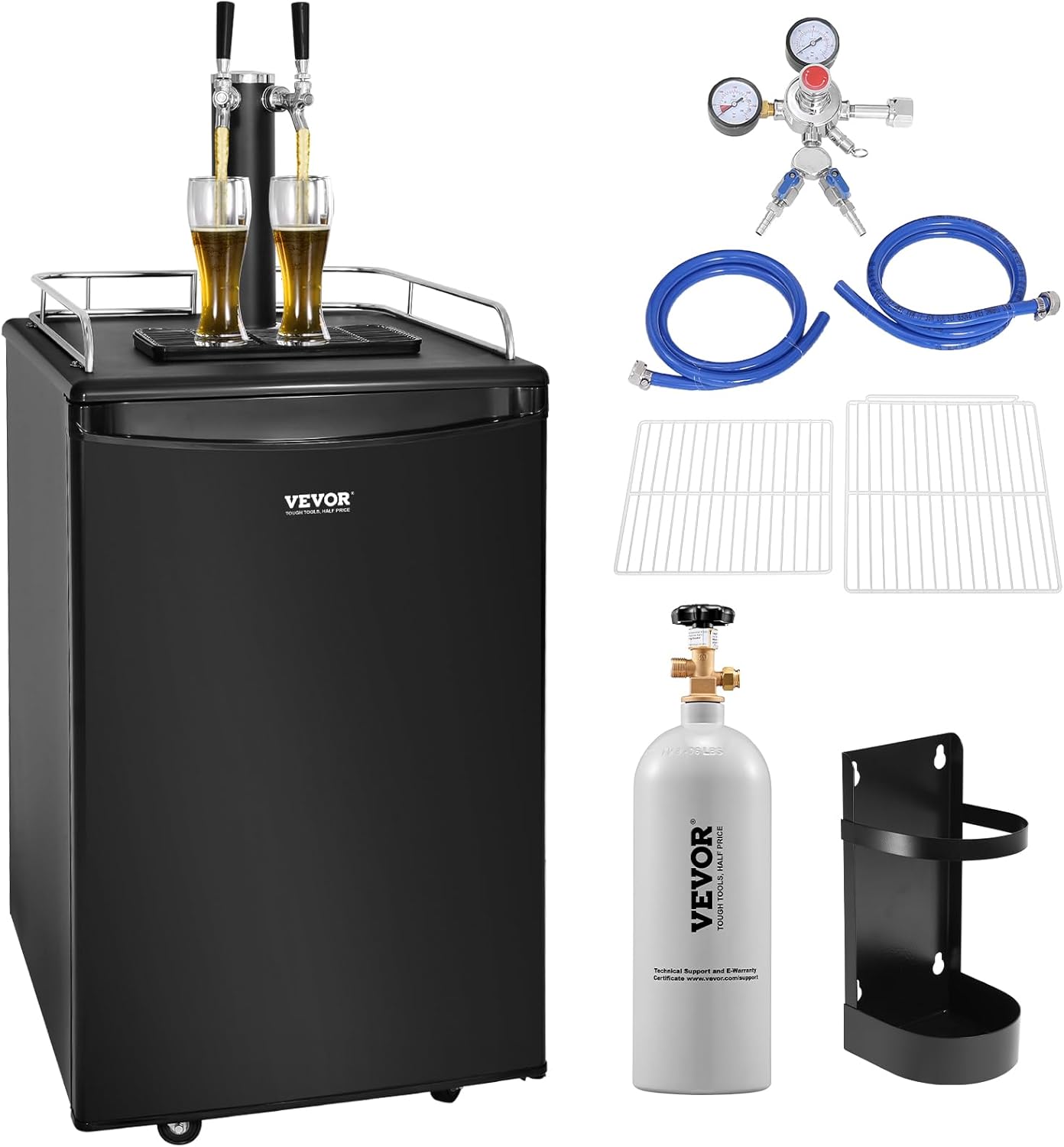 VEVOR Beer Kegerator Dual Tap Draft Beer Dispenser for Home