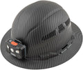 Hard Hat Vented Full Brim Class C KARBN Pattern - Rechargeable Lamp