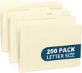 200 Manilla File Folders - Letter Size, 1/3 Cut Top Tabs - Bulk Value