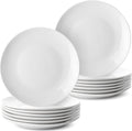 White Dessert Plates Set of 12, 8 in Small Plates for Appetizers
