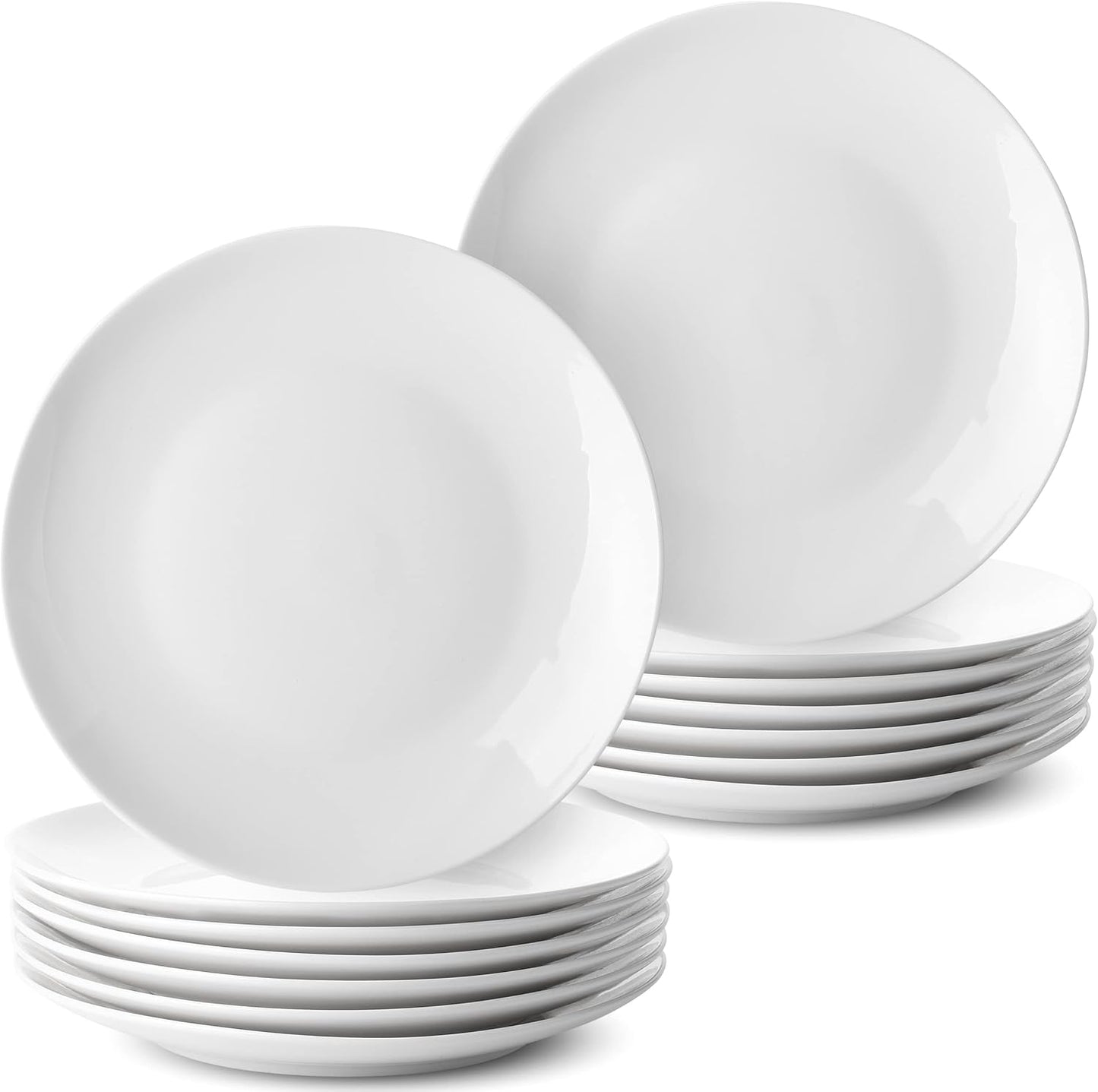 BTaT White Dessert Plates Set of 12 for Appetizers and More