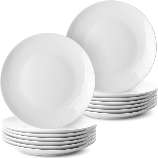 BTaT White Dessert Plates Set of 12 for Appetizers and More