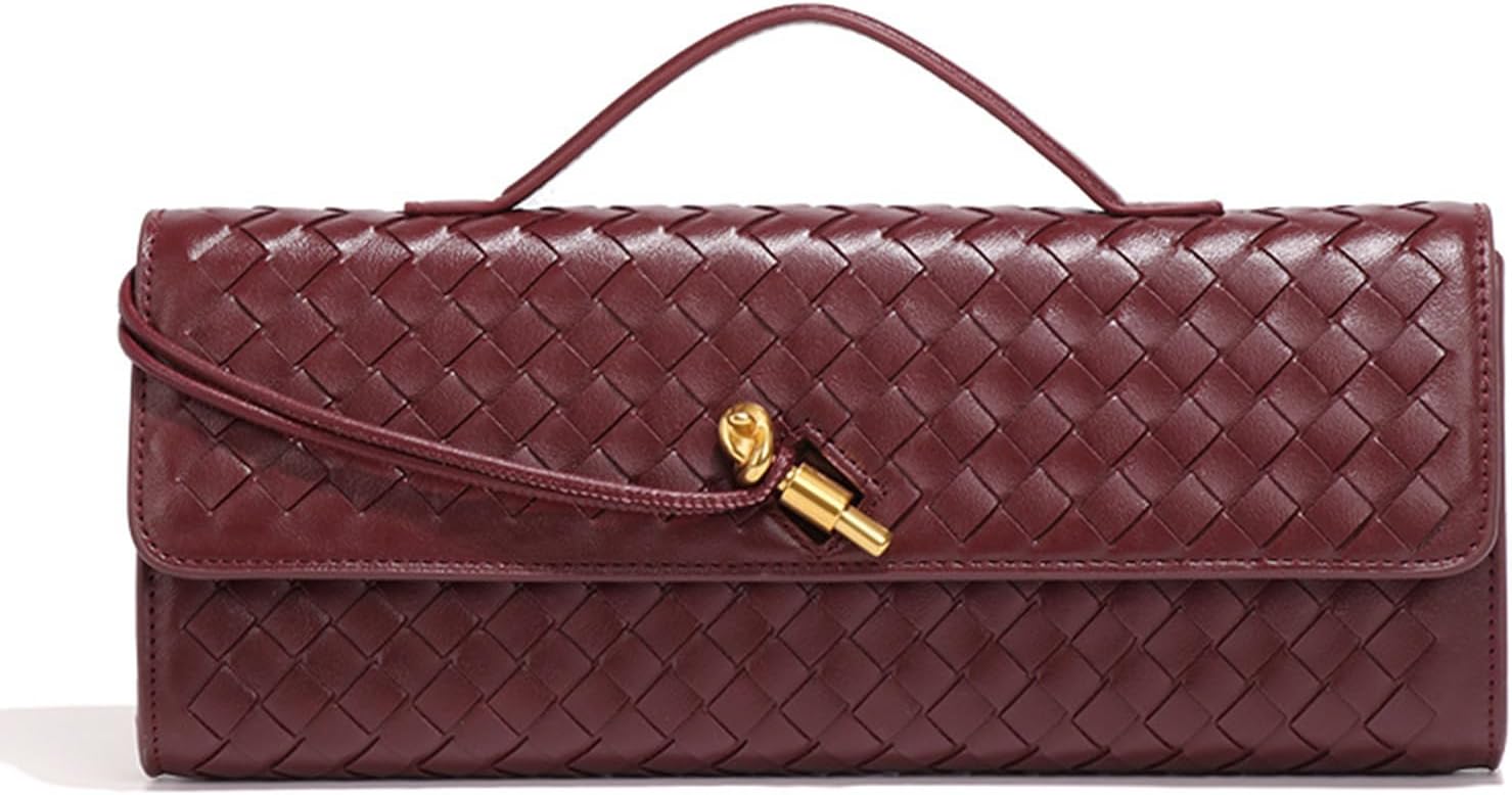 Woven Tote Bag for Women Handmade Vegan Leather Shoulder Bag