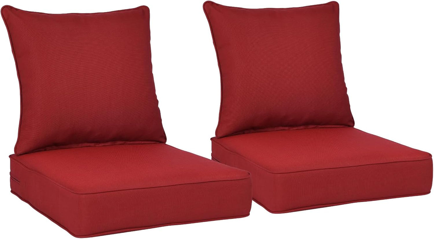 BPS 22x24 Inch Patio Seat Cushions Set of 2 for Comfort