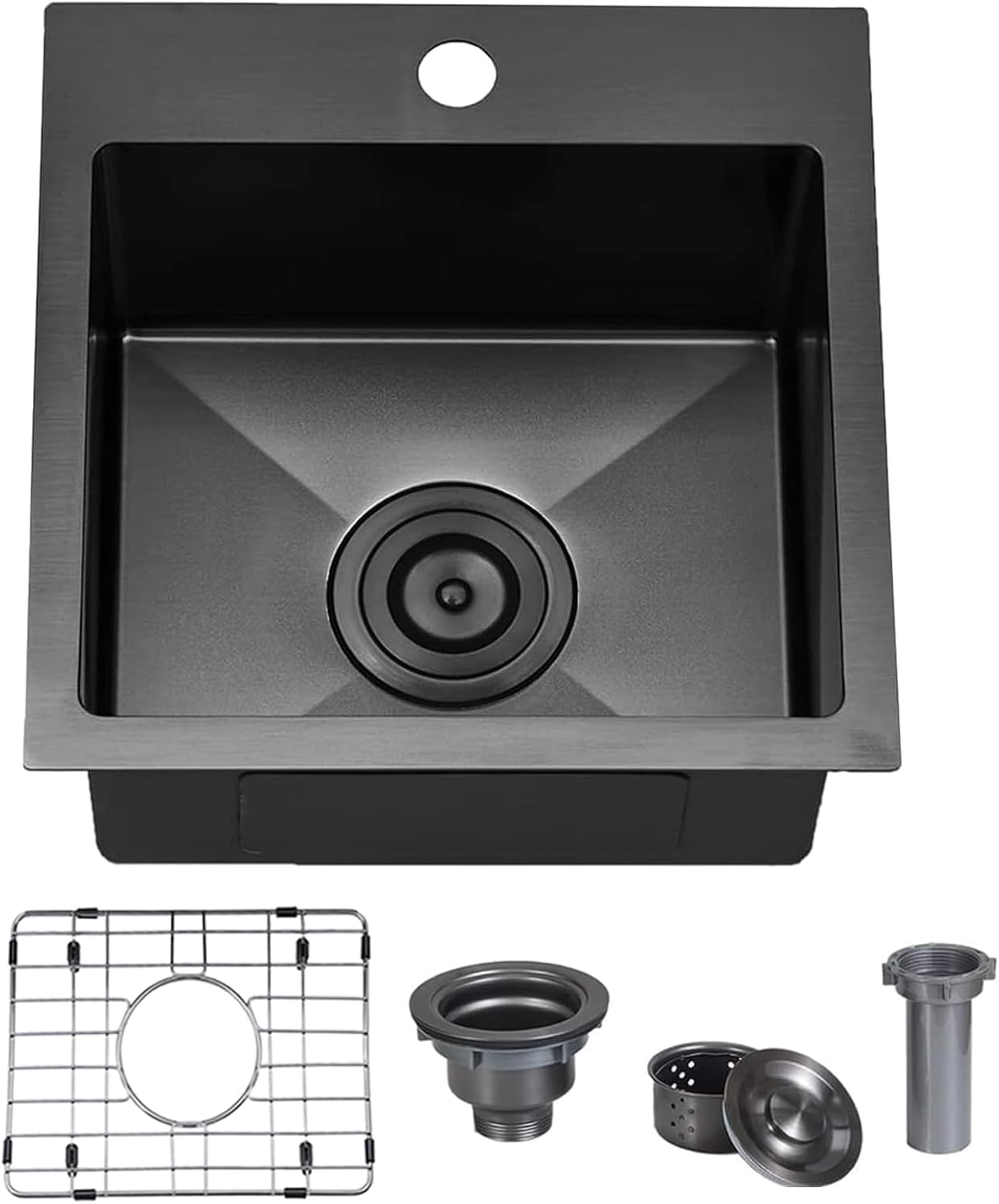 VCCUCINE Gunmetal Black Bar Sink for Small Kitchens and RVs