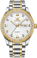 Mens Casual Stainless Steel Watch - Big Face Easy Read Dress Watch