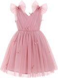 IMEKIS Toddler Girls Butterfly Dress Sparkle Tulle - Photo Ready
