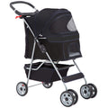 Pet Stroller Nylon Foldable Carrier - Black, Holds up to 25 lb